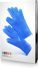 New Star Foodservice 32376 Commercial Grade Silicone Oven Mitts, Red, Set of 2