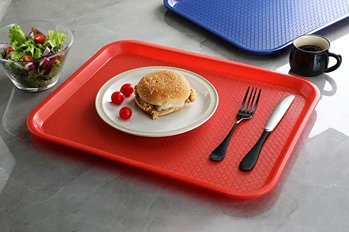New Star Foodservice 24654 Fast Food Tray, 12 by 16-Inch, Red, Set of 12