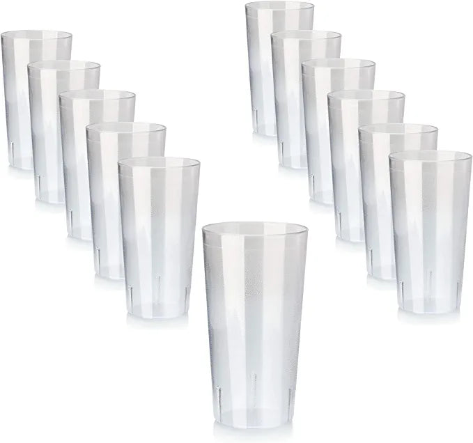 New Star Foodservice 46502 Tumbler Beverage Cups, Restaurant Quality, Plastic, 32 oz, Clear, Set of 12
