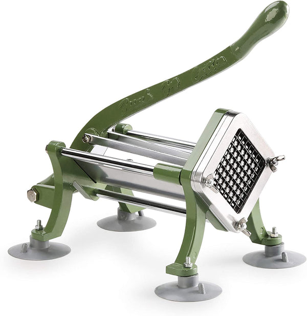 New Star Foodservice 42306 Commercial Grade French Fry Cutter with Suction Feet, 3/8", Green