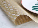 New Star Foodservice 28171 Crossweave Woven Vinyl Placemats, Set of 4, Golden Candlelight