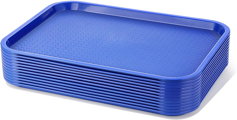 New Star Foodservice 24548 Blue Plastic Fast Food Tray, 12 by 16-Inch, Set of 12