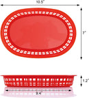 New Star Foodservice 44065 Fast Food Baskets, 10.5 x 7 Inch, Set of 12, Red