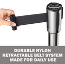 New Star Foodservice 54668 Stainless Steel Stanchion, 36-Inch Height, 6.5-Foot Retractable Belt, Set of 6