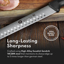 Top Cut by Cangshan | P2 Series 1022070 Swedish Sandvik 14C28N Steel Granton-Edge Slicer Knife, 11-Inch