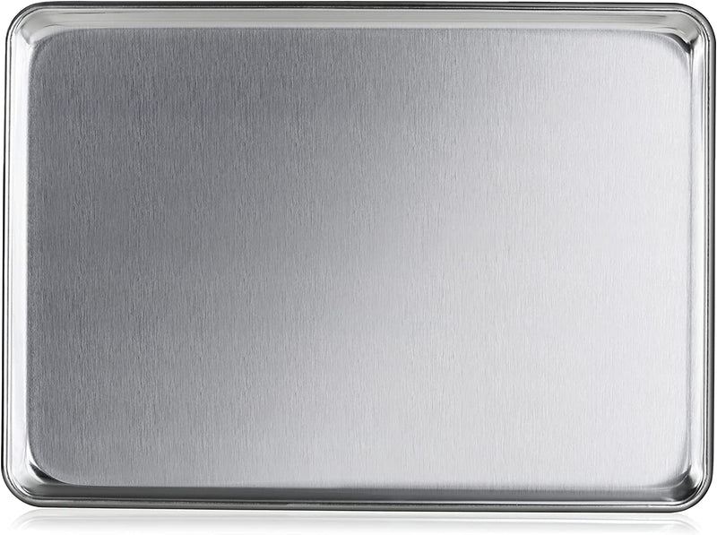 New Star Foodservice 36893 Commercial-Grade 18-Gauge Aluminum Sheet Pan/Bun Pan, 15" L x 21" W x 1" H (Two Thirds size) | Measure Oven (Recommended)