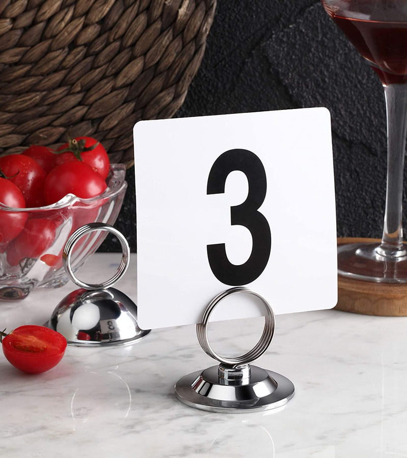 New Star Foodservice 23367 Split-Ring Style, Place Card / Table Number Holder, 2.5 x 2.33 Inch, Silver, Set of 12