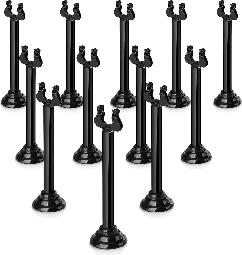 New Star Foodservice 27761 Triton/Ring-Clip Table Number Holder/Number Stand/Place Card Holder, Set of 12, 4-Inch, Black