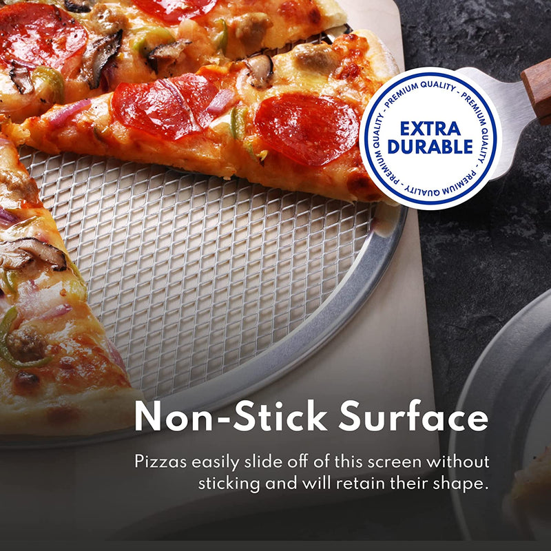 New Star Foodservice 50691 Restaurant-Grade Aluminum Pizza Baking Screen, Seamless, 16-Inch