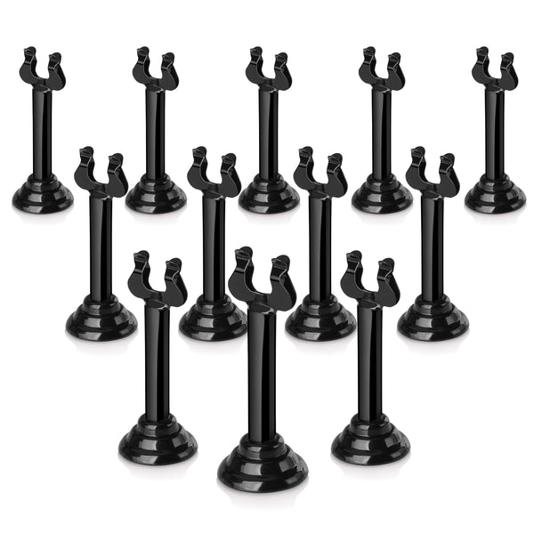 New Star Foodservice 27754 Triton/Ring-Clip Number Holder/Number Stand/Place Card Holder, Set of 12, 3-Inch, Black