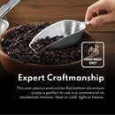 New Star Foodservice 34646 One-Piece Cast Aluminum Flat Bottom Bar Ice Flour Utility Scoop, 2-Ounce, Silver