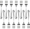 New Star Foodservice 58666 Rose Pattern, 18/0 Stainless Steel, Salad Fork, 6.2-Inch, Set of 12