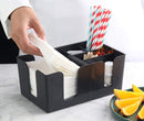 New Star Foodservice 48001 Plastic Bar Caddy Organizer with 6 Compartments, Black
