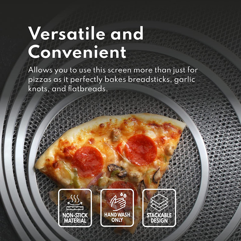 New Star Foodservice 50653 Restaurant-Grade Aluminum Pizza Baking Screen, Seamless, 8-Inch