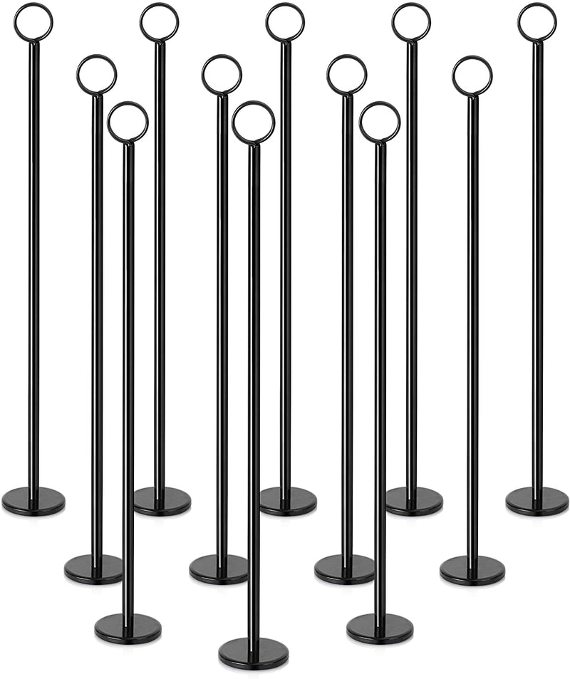 New Star Foodservice 27730 Ring-Clip Table Number Holder/Number Stand/Place Card Holder, 18-Inch, Set of 12, Black Finish