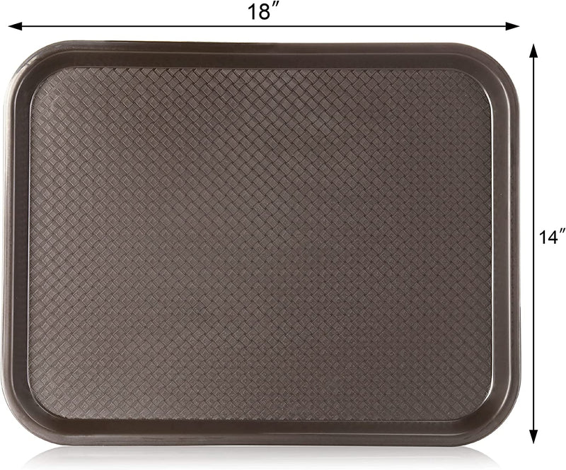 New Star Foodservice 24753 Brown Plastic Fast Food Tray, 14 by 18-Inch, Set of 12