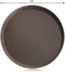 New Star Foodservice 25064 Restaurant Grade Non-Slip Tray, Plastic, Rubber Lined, Round, 14-Inch, Brown