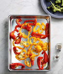 New Star Foodservice 36831 Commercial-Grade 18-Gauge Aluminum Sheet Pan/Bun Pan, 9" L x 13" W x 1" H (Quarter Size)