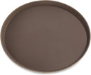 New Star Foodservice 25361 Restaurant Grade Non-Slip Tray, Plastic, Rubber Lined, Round, 18" Inch, Brown