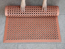 New Star Foodservice 54521 Commercial Grade Grease Resistant Anti-Fatigue Rubber Floor Mat, 36" x 60", Red