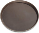 New Star Foodservice 25064 Restaurant Grade Non-Slip Tray, Plastic, Rubber Lined, Round, 14-Inch, Brown