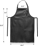 New Star Foodservice 32338 Vinyl Bib Apron with Leatherette Finish, Set of 2, Black