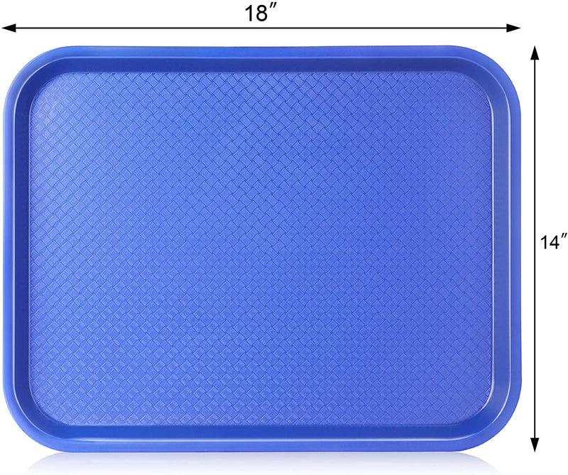 New Star Foodservice 24722 Blue Plastic Fast Food Tray, 14 by 18 Inch, Set of 12