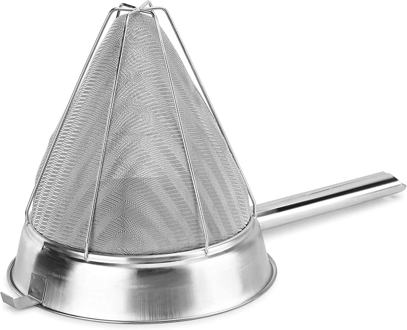 New Star Foodservice 38057 Stainless Steel Reinforced Bouillon Strainer, 10-Inch