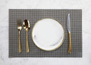 New Star Foodservice 28195 Crossweave Woven Vinyl Placemats, Set of 4, Electrum Silver