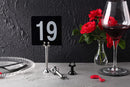 New Star Foodservice 27754 Triton/Ring-Clip Number Holder/Number Stand/Place Card Holder, Set of 12, 3-Inch, Black