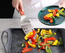 New Star Foodservice 43051 Wood Handle Flexible Grill Spatula Set, 14.5", Silver