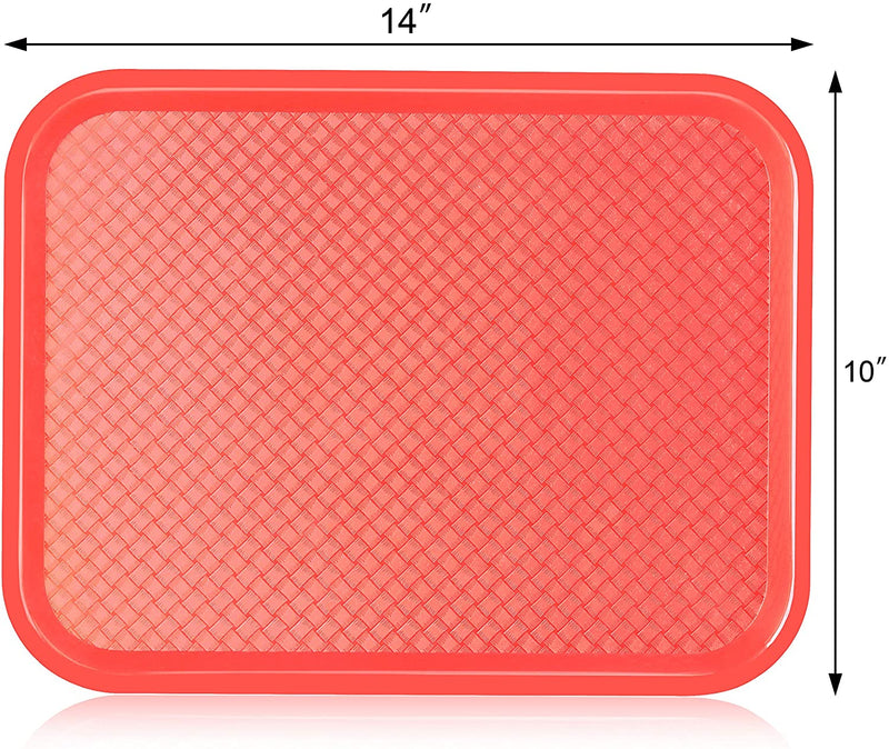 New Star Foodservice 24487 Red Plastic Fast Food Tray, 10 by 14-Inch
