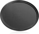 New Star Foodservice 25514 Non-Slip Tray, Plastic, Rubber Lined, Oval, 22 x 27-Inch,Large, Black