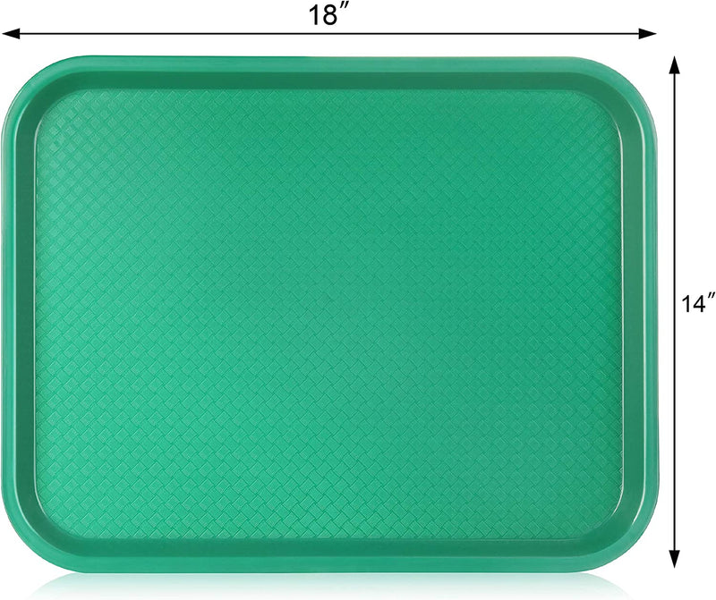 New Star Foodservice 24784 Green Plastic Fast Food Tray, 14 by 18-Inch, Set of 12