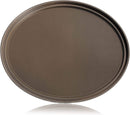 New Star Foodservice 25606 Non-Slip Tray, Plastic, Rubber Lined, Oval, 24 x 29-Inch, Brown