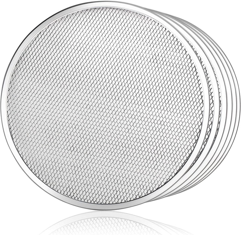 New Star Foodservice 50981 Restaurant-Grade Aluminum Pizza Baking Screen, Seamless, 18-Inch, Pack of 6
