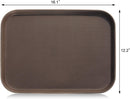 New Star Foodservice 25002 Restaurant Grade Non-Slip Tray, Plastic, Rubber Lined, Rectangular, 12-Inch x 16-Inch, Brown