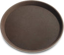 New Star Foodservice 24944 Restaurant Grade Non-Slip Tray, Plastic, Rubber Lined, Round (11-Inch, Brown)