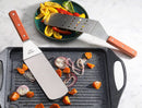 New Star Foodservice 43051 Wood Handle Flexible Grill Spatula Set, 14.5", Silver