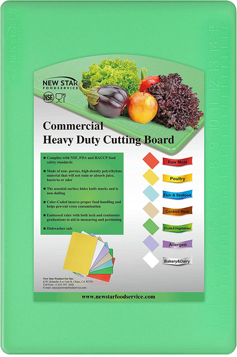 New Star Foodservice 28843 Cutting Board, 12x18x1/2-Inch, Green