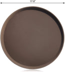 New Star Foodservice 25361 Restaurant Grade Non-Slip Tray, Plastic, Rubber Lined, Round, 18" Inch, Brown