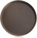 New Star Foodservice 25064 Restaurant Grade Non-Slip Tray, Plastic, Rubber Lined, Round, 14-Inch, Brown