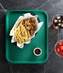 New Star Foodservice 24425 Green Plastic Fast Food Tray, 10 by 14-Inch, Set of 12