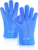 New Star Foodservice 32376 Commercial Grade Silicone Oven Mitts, Red, Set of 2