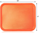New Star Foodservice 24814 Orange Plastic Fast Food Tray, 14 by 18-Inch, Set of 12