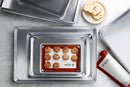 New Star Foodservice 36695 Commercial-Grade 12-Gauge Aluminum Open Bead Sheet Pan/Bun Pan, 18" L x 26" W x 1" H (Full Size) Pack of 12 | Measure Oven (Recommended)
