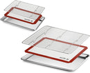 New Star Foodservice 1028751 Commercial-Grade Bun Pan/Baking Sheet, Baking Mat, Cooling Rack Combo, 1/4 and 1/2 Sizes Each
