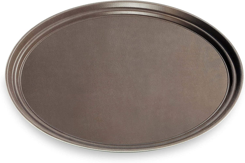 New Star Foodservice 25484 Non-Slip Tray, Plastic, Rubber Lined, Oval, 20.5 x 25.25-Inch, Brown