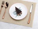 New Star Foodservice 28171 Crossweave Woven Vinyl Placemats, Set of 4, Golden Candlelight