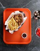 New Star Foodservice 26931 Orange Plastic Fast Food Tray, 10 by 14-Inch, Set of 12
